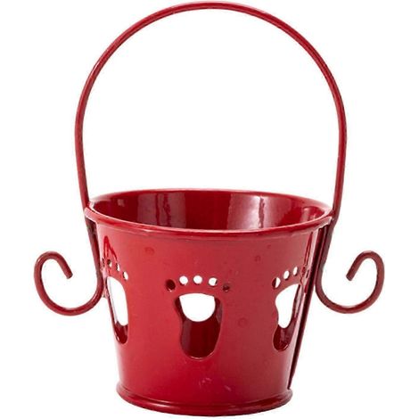 Petit pot de fleurs, joli pot de fleurs multifonctionnel, idéal pour rebord de fenêtre, jardin, bureau, salon ou balcon. Un cadeau parfait -Red
