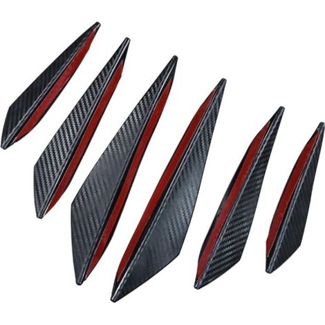 Ensemble de 6 spoilers latéraux universels en forme de croissant, pour pare-chocs avant et bas de caisse de voiture, accessoire de décoration et protection automobile (1/5)