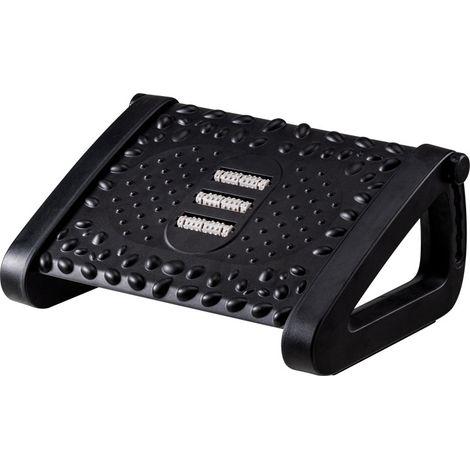Repose-pieds noir pour bureau, tabouret de massage roulant compact en plastique, design simple, repose-jambes sous bureau maison bureau (1/5)