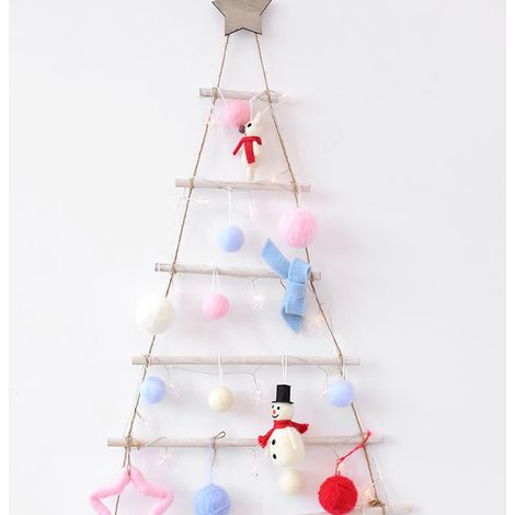 Sternförmige Wanddekoration aus Holz mit Seil für den Weihnachtsbaum, festlicher Hängeschmuck (1/5)