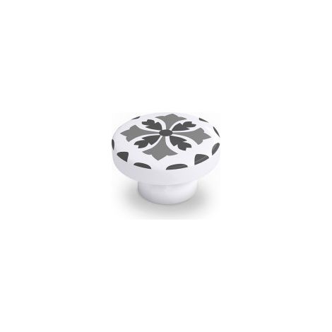 Pomo para Mueble  Estilo Decorativo  Fabricado en Haya  Acabado en Gris  Medidas 383822 mm  Sistema de Fijación  Incluye Tornillos M4  4 Unidades -