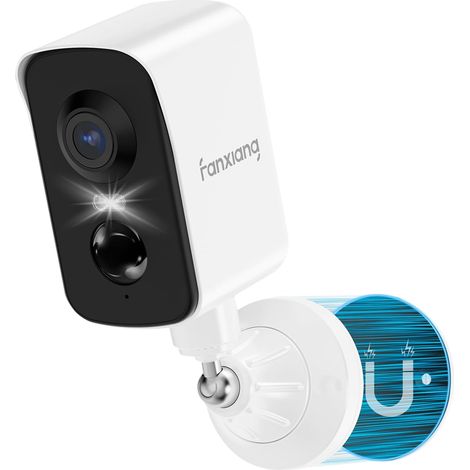 Caméra de Surveillance Extérieure 2K sans Fil, WiFi, Détection et Suivi des Personnes PIR, Alarme de Mouvement, Vision Nocturne en Couleur 10M, Audio Bidirectionnel, IP65 (1/5)