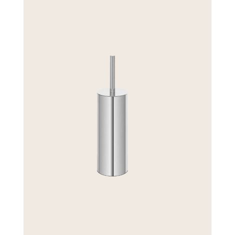 Exagonshop Portascopino tondo con fondo antiscivolo cromo