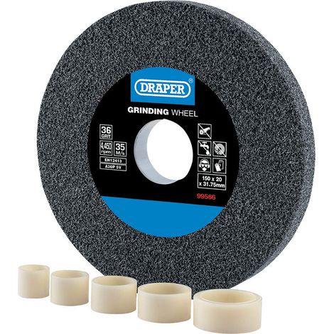 Draper 99566 - Mola da banco in ossido di alluminio, 36 G, 150 x 20 mm (1/3)
