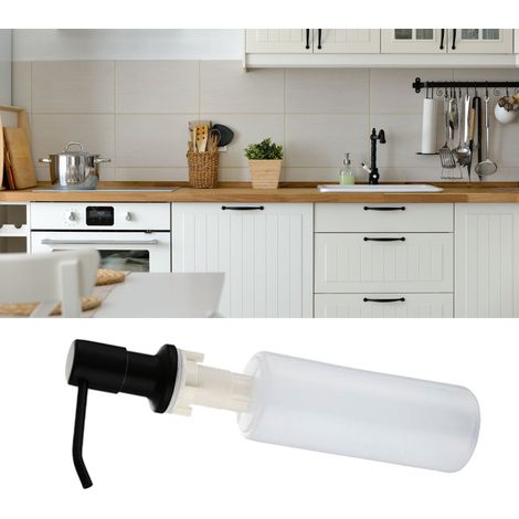 Küchenseifenspender 300 ml, wiederverwendbar, Edelstahl 304, tragbarer Schaumseifenspender für Zuhause, Schule und öffentliche Einrichtungen, Schwarz (1/5)
