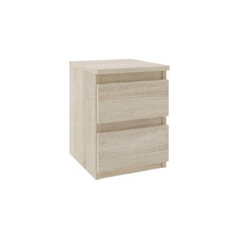 Nachttisch mit 2 Schubladen, Kommode, Nachttisch, Sonoma