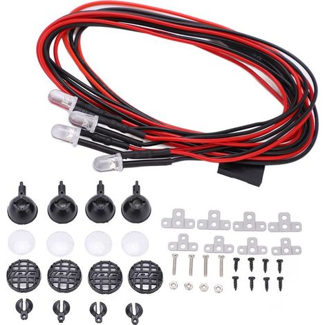Projecteur LED 3D pour voiture RC Crawler 1/10, éclairage de toit avec abat-jour rond, accessoire de luminaire pour modèle réduit tout-terrain (1/5)