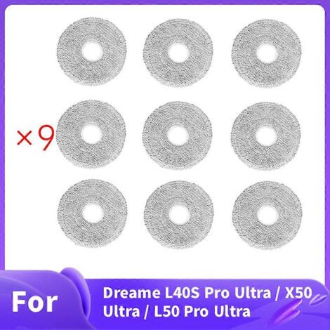 NALOOKAMIC Lot de 9 chiffons de nettoyage pour aspirateurs Dreame L40S Pro Ultra / X50 Ultra / L50 Pro Ultra