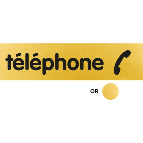 Plaque de porte Téléphone - Classique or 170x45mm - 4491219