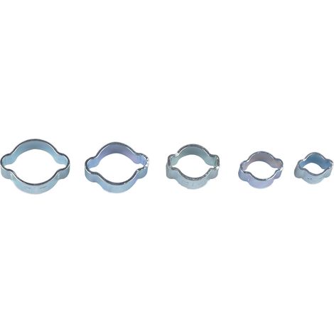 Lot de40 colliers de serrage galvanisés à double oreille pour carburant et air (1/2)