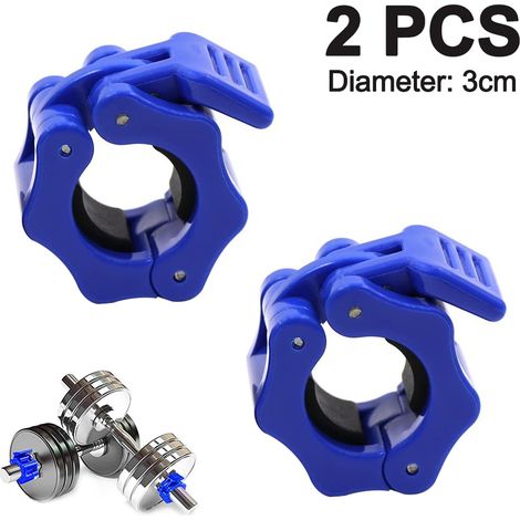 Attache Barre - Fixation Rapide pour Barre d'Haltère - Compatible Diamètre 25 mm et 30 mm - ABS Renforcé avec Bande Caoutchouc - 2 Pièces (1/5)
