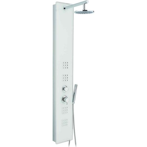 Colonna Doccia Vetro PVC Pannello Soffione Miscelatore Bagno Metaform Crystal