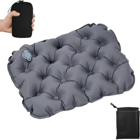Coussin de Siège Gonflable, Ultraléger et Pliable Coussin de Siège Étanche, avec Sac de Transport, pour Camping, Voyage, Plage, Concert et Bureau (1/5)
