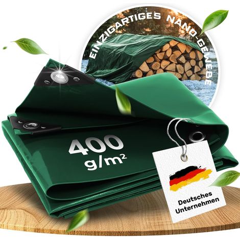 Bâche de Protection Premium imperméable, Extrêmement Résistante à la Déchirure, Durable, Anti-UV, Protection brevetée - Garantie 5 Ans - Bâche à œillets, Toile armée, Bateaux, Meubles de Jardin, Bois (1/5)
