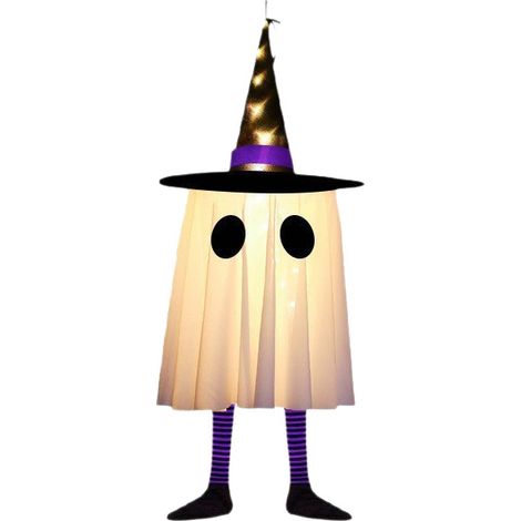 2060cm Lila Halloween Geist Anhänger 1 Hexenhut Hexe Dekoration Leuchtende Licht Hof Terrasse Garten Im Freien Baum (1/5)