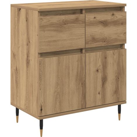 Maison La Vie - Buffet Salon Moderne - Meuble de rangement - Chêne artisanal 60 x 35 x 70 cm Bois d'ingénierie et fer bu3253 (1/5)