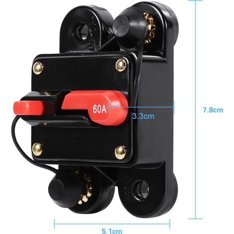 Wasserdichter 12-24V 50A-100A Sicherungshalter mit rückstellbarem Leitungsschutzschalter für Auto und Boot – Neues 60A-Modell (1/3)