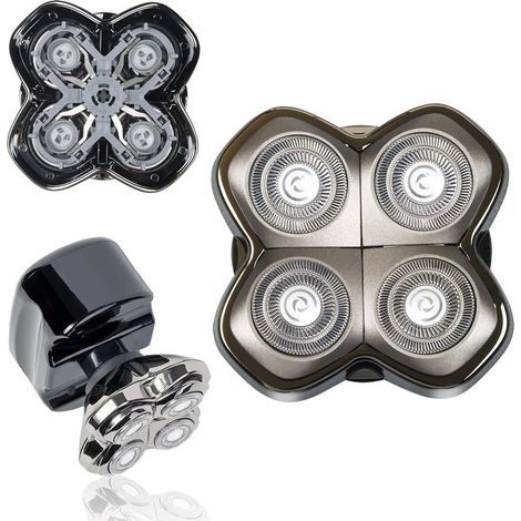 4 Ersatzscherköpfe, 360° drehbare Klingen, Elektrorasierer, kompatibel mit Skull Shaver, Herrenrasierer (1/5)