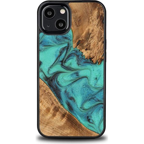 Coque Bewood Unique pour iPhone 13 - Turquoise (1/4)