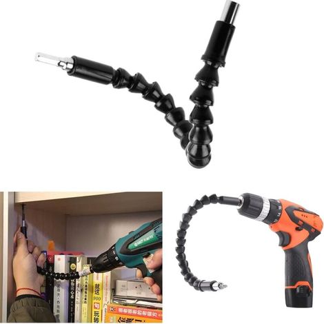 Lot de 2 rallonges flexibles pour tournevis, embouts d'arbre d'entraînement à connexion rapide, 295 mm