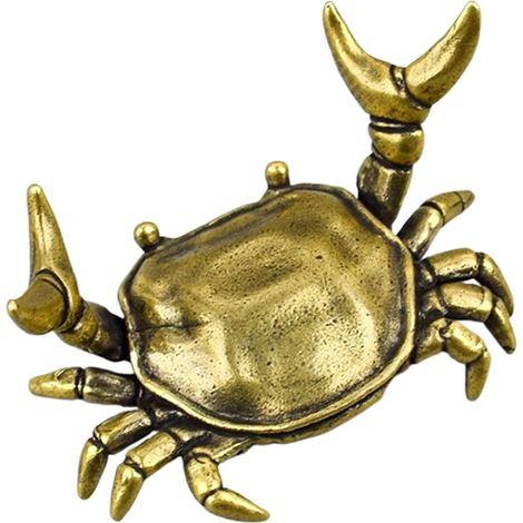 Porte-stylo unique Repose-stylo antique en forme de crabe d'haltérophilie – Sculpture animale unique pour décoration de la maison, école, exposition