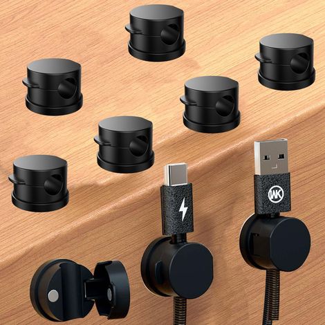 Cable Holder, Cable Clips, Cable Organiser, Magnetic Cable Management, Self-Adhesive Cable Clips for Desk, Bedside, Charging Cable, HDMI, USB, Audio Cable, Office, Home, Black (Black) (1/5)