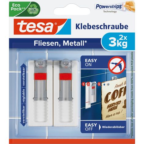 tesa Klebeschraube Traglast 3 kg, 2 Stück Haken, Ösen & Nieten (1/5)