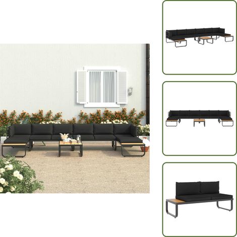5-tlg. Garten-Ecksofa-Set mit Auflagen Aluminium und WPC - Outdoor-Möbel - Gartenmöbel - Eckcouch - Lounge Set - Alu-Couch (1/5)