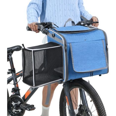 Premium-Fahrradkorb für Hunde – 4-in-1-Tragetasche – Rucksack – Fahrradkorb – Einkaufskorb – mit abnehmbarer Tasche – Schultertasche – Frontkorb für Hunde – Fahrradtasche für vorne (1/5)