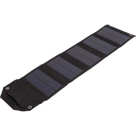 Chargeur Solaire 21 W, Chargeur de Panneau Solaire Pliable Portable avec Port de Sortie USB 5 V 3 A, Panneau D'urgence ETFE, pour Camping, Randonnée, Sac à Dos (SPB5Z B Noir) (1/5)