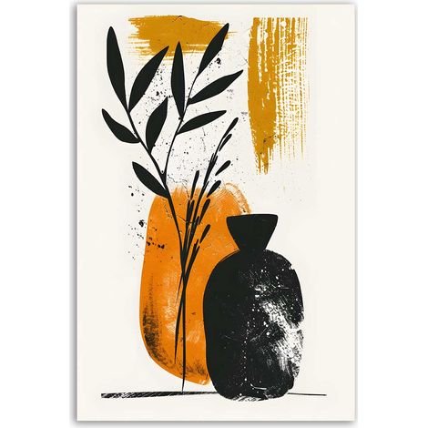 Tableau vases et feuillage moderne (1/5)