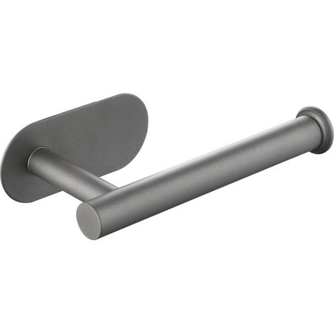 Porte-Rouleau Acier Inoxydable - 1 Unité - Adhésif Sans Perçage - Antirouille - Salle de Bain Cuisine - Gris (1/5)