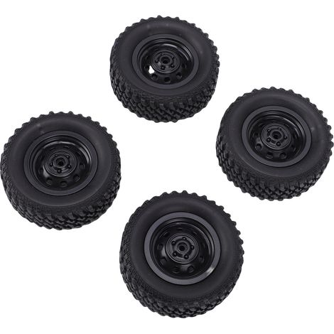4 pneus de rechange améliorés pour MN82 LC79 1/12 et WPL 1/16 (pièces détachées pour voitures RC). Conception avancée avec une adhérence incroyable. Noir. (1/5)
