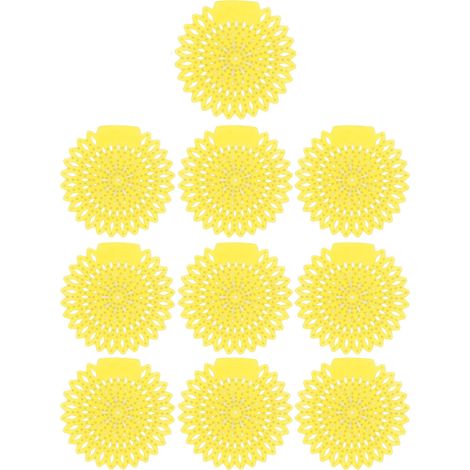Lot de 10 tapis désodorisants pour urinoirs, anti-éclaboussures et longue durée, parfum citron, pour toilettes et salle de bain. (1/5)