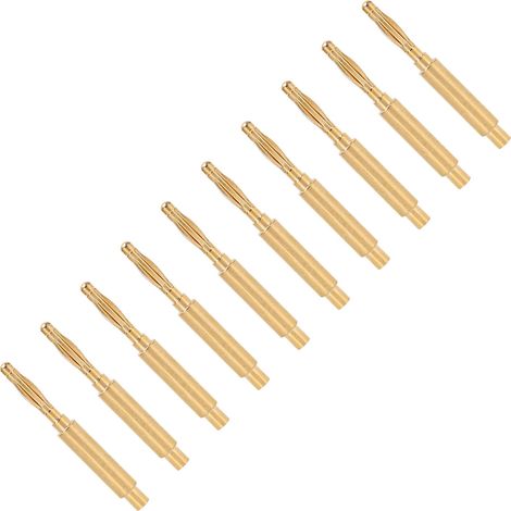 Dix connecteurs banane plaqués or de 2 mm, offrant d'excellentes performances de transmission fiches de test d'instruments en cuivre. (1/5)