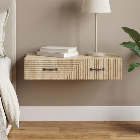 vidaXL Wall-Mounted Side Table Sonoma Oak 87.5 x 34.5 x 17 cm