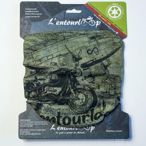 Motorrad-Halstuch l'entourloop motorcycle aviator Farbe grün 100%
