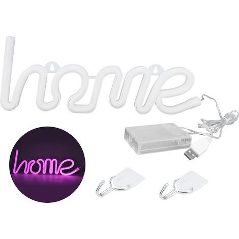 lumineuse néon HOME lampe murale à suspendre alimentée par