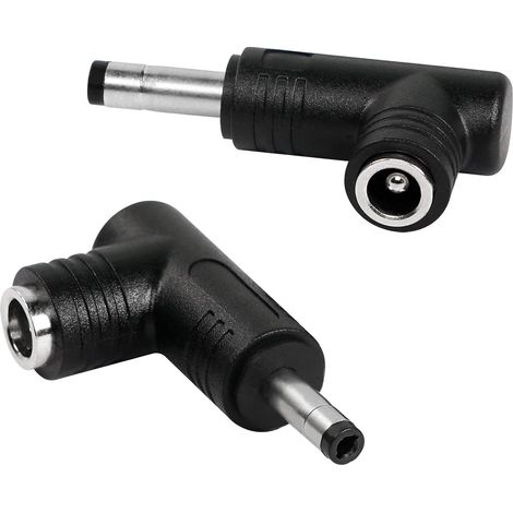 Adaptateur d'alimentation CC, Adaptateur CC à Angle de 90 degrés 4,0 mm x 1,7 mm mâle vers 5,5 mm x 2,5 mm Femelle convertisseur de coupleur pour Ordinateur Portable (2 pièces) (1/5)