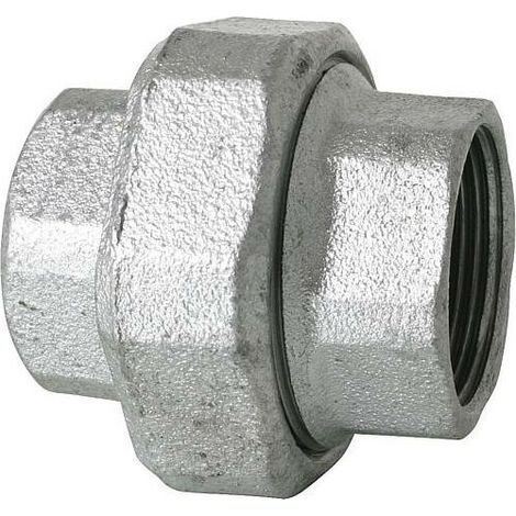 Raccord en fonte malleable galvanise no. 340, raccord a vis, joint conique, diam. 1/2" (1/3)
