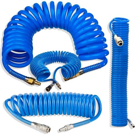 Tuyau d'air spiralé pour compresseur 20 m - tuyau de compresseur 1/4" - 10 bar (1/5)