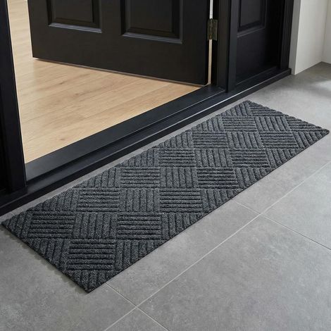 Tapis Entree Interieur et Exterieur 40x120cm Antidérapant Tapis Exterieur Gris, Absorbant Lavable en Machine à Laver pour Extérieur,Entrée,Chambre,Cuisine,Couloir (1/5)