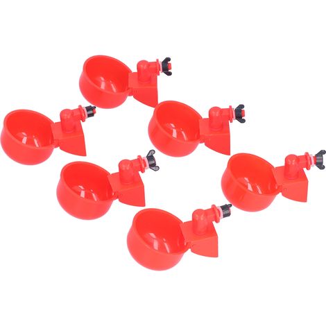 Lot de 6 abreuvoirs pour poules, bol portable de 3 mm en acier inoxydable à ressort, abreuvoir automatique à ressort. (1/5)
