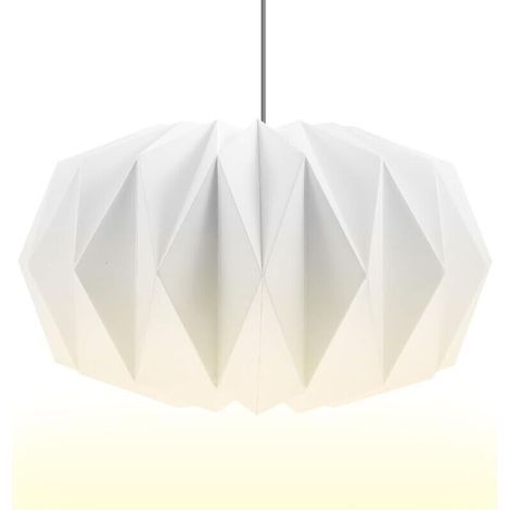 Abat-jour en papier design : abat-jour nordique pliable en papier créatif, abat-jour décoratif, lanterne en papier, moderne, pour suspension - Ø 43 cm (1/4)