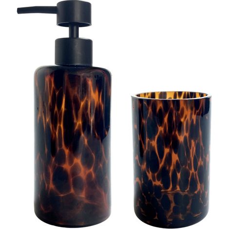 Set salle de bain léopard 2 pièces distributeur