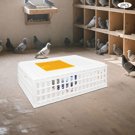 Geflügeltrage Kiste Kunststoff Huhn Transportkäfig 200kg Belastbarkeit Vogelträger Hühnerträger Geflügeltransportkiste Reisekiste Box Für Geflügel Huhn Vogel Ente 77x55x27cm (1/5)