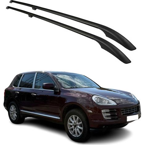 Barres de Toit longitudinales Compatible avecPorscheCayenne 2003-2010 Aluminium Noir (1/5)