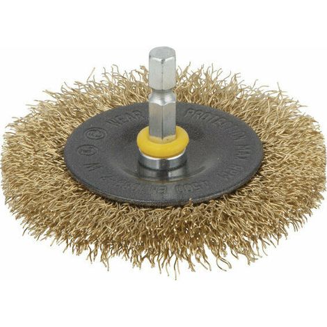 Spazzola Metallica Circolare per Trapano in Ottone Esagonale Levigare Wolfcraft (1/2)