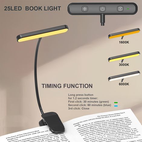 La lampada da lettura a LED Gritin 19 è ricaricabile, si aggancia facilmente alla lampada, ha un design ergonomico che non affatica la vista, è dotata di regolazione continua dell'intensità luminosa e