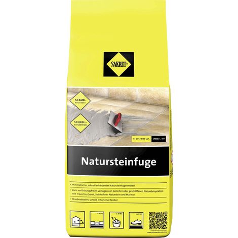 Sakret Natursteinfuge 1 - 10 mm silbergrau 5 kg Fugenmörtel